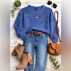 NWOT Frye crochet knit pullover sweater